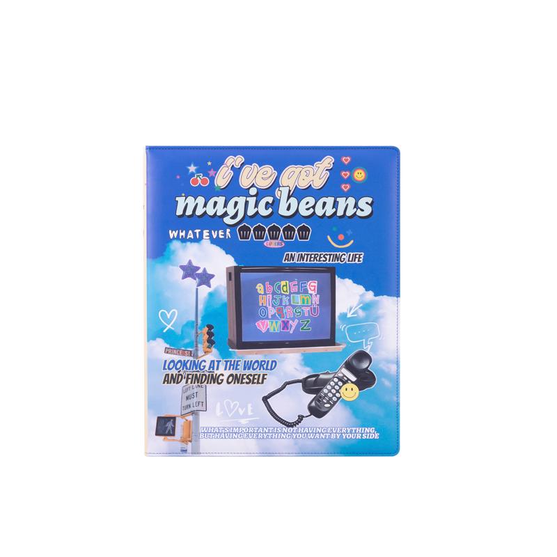 Retro Amerikanisches A4 Neun-Taschen Kartenalbum mit holografischem Design für Postkarten und Fotos