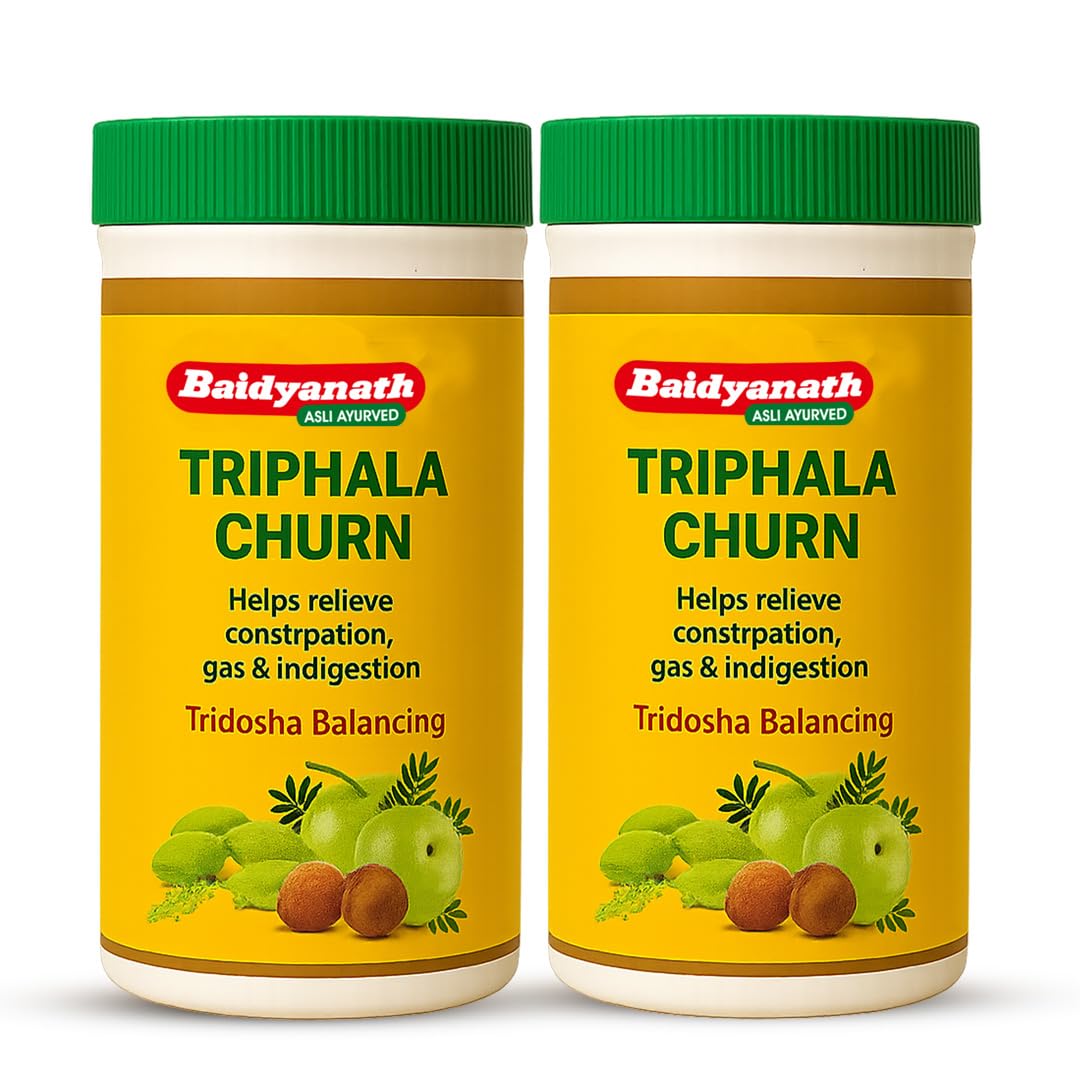 

Baidyanath Triphala Churna 200 gm Pack Of 2 Natural Digestive Cleanser For Constipation Relief, Gas, Acidity, And Healthy Metabolism Support