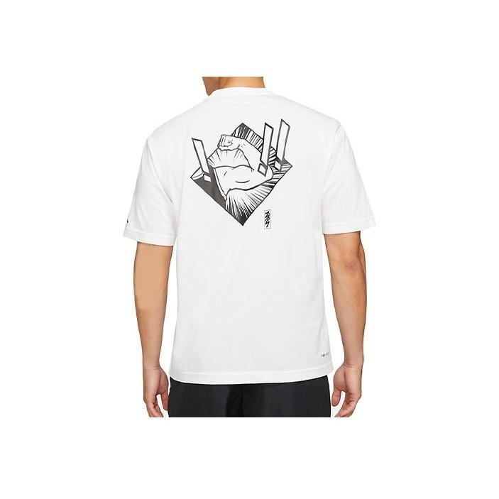 Jordan Dri-Fit Zion Basketball Print Knit Crew-Neck T-Shirt Men Tops White DH0593-101