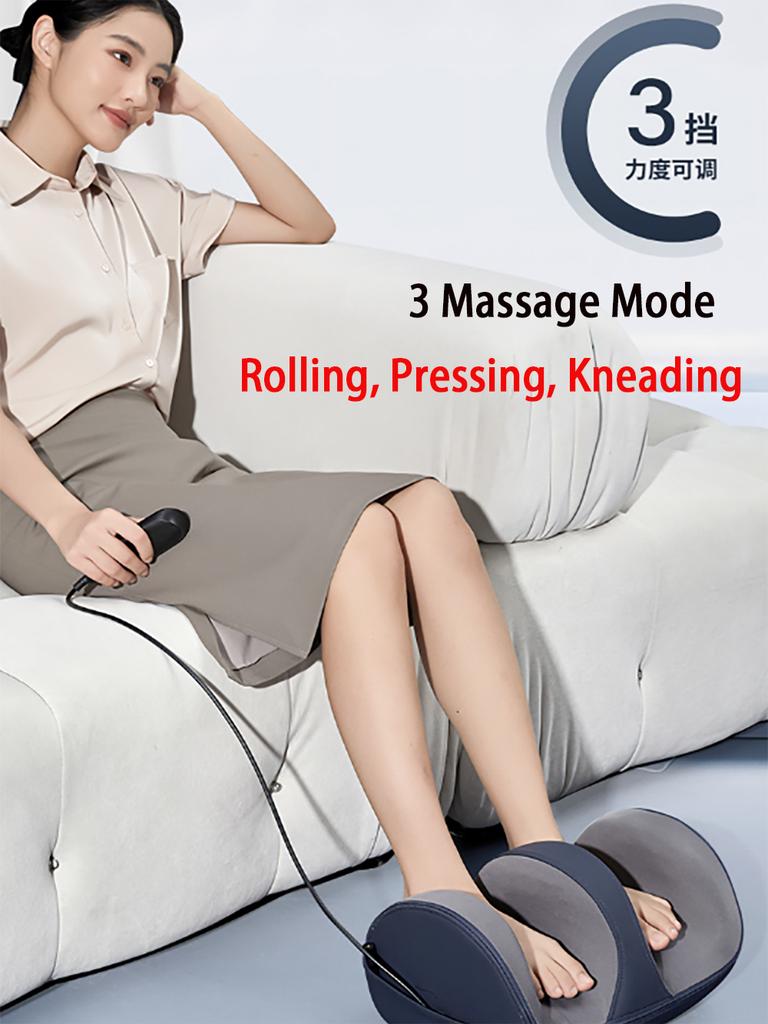Elektrisches Shiatsu-Fußmassagegerät mit Wärme, Knetmassagegerät für Füße und Waden mit Massagerolle, Tiefengewebe-Muskelentspannung