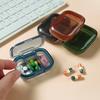 1pc 3-Compartment Waterproof Pill Organizer Box Portable Mini ABS Plastic Medicine Case Dustproof Compact Storage
