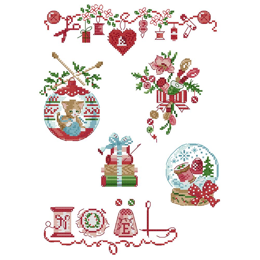 Buy Full Cross Stitch Cotton 14CT Printed Christmas Needle Handmade ...
