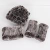 New Winter 3 Pieces Knitted Real Rex Rabbit Fur Hat Scarf Gloves Sets Women Natural Rex Rabbit Fur Warm Cap Scarves Mittens