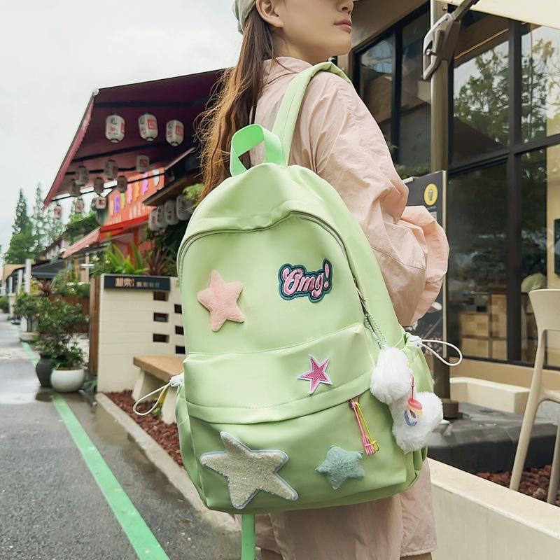 and artistic soft girl large-capacity junior high school students primary school students tutoring bag backpack .