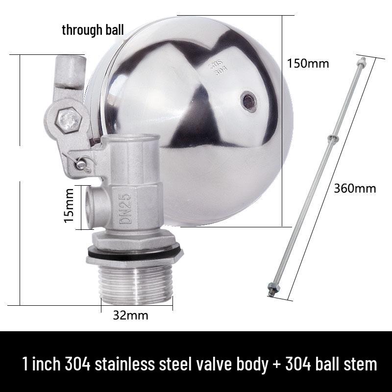 304 Stainless Steel Float Valve Water Level Controller for Tank/Tower, DN50 4-Point Inlet.