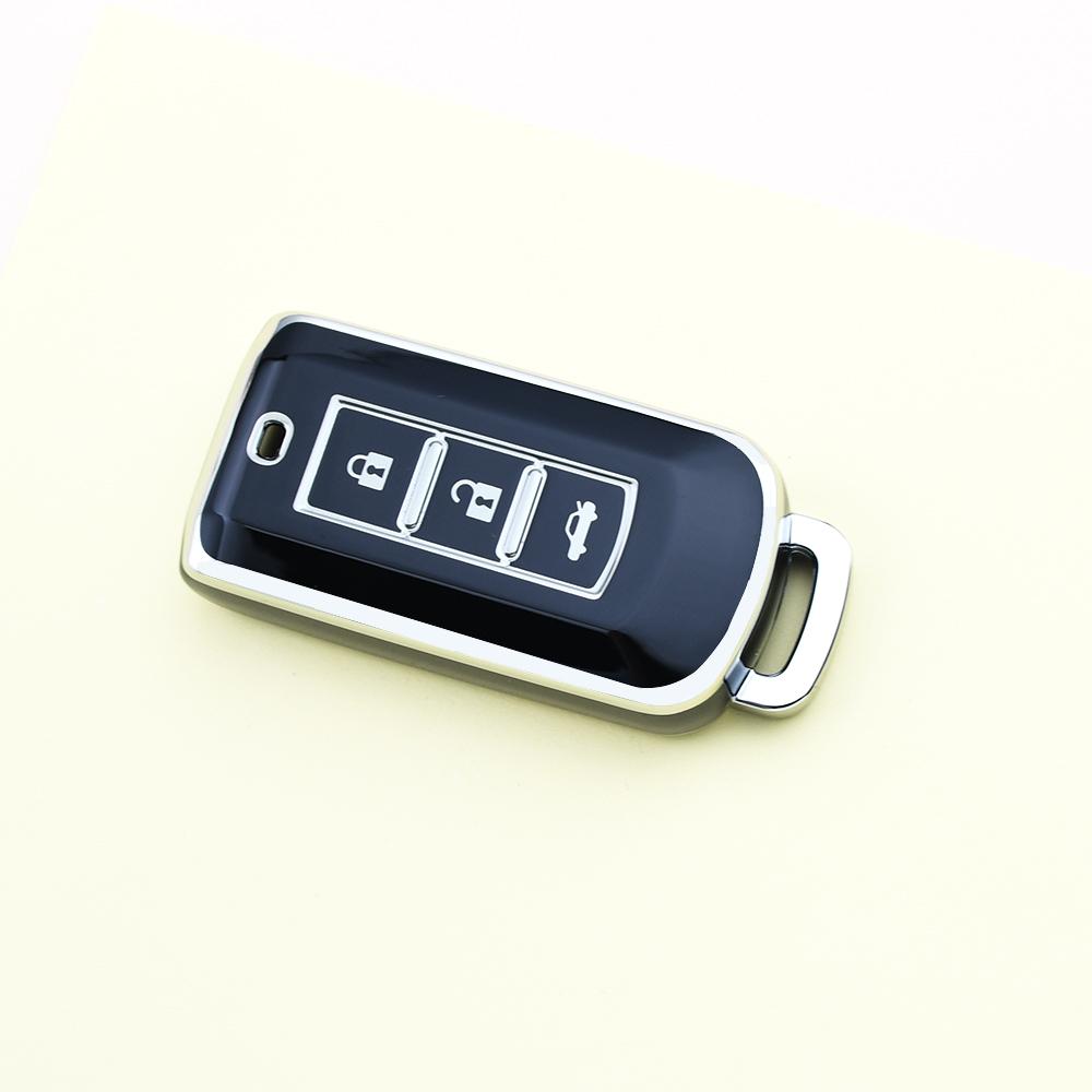 Silverkant Nyckellös Skydd TPU Bilnyckel fodral för Mitsubishi Outlander ASX LANCER Pajero Sport Eclipse Cross Skal Fob Hållare