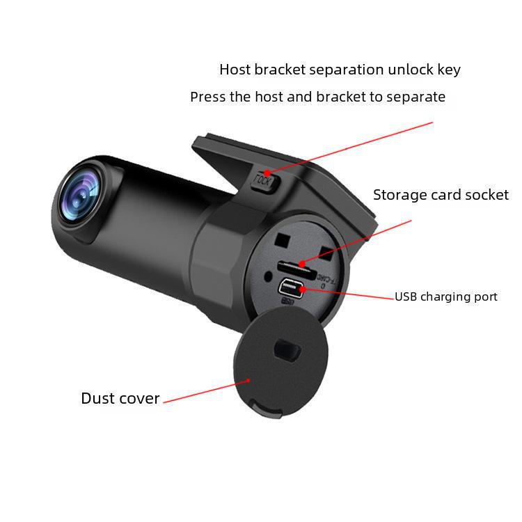 360° Night Vision WiFi Car Dash Cam with HD Panoramic Recording