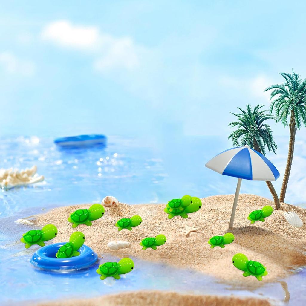 Tiny Resin Turtles 120 Pieces Miniature Sea Turtle Figurine Mini Sea Creatures Tortoise Animals Figurines Garden Micro Landscape Home Terrarium