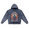 DTG print Knitted Denim Zip-Up Hoodie Copy of FIRE FIGHTER Brother Print Zipper Hoodies  