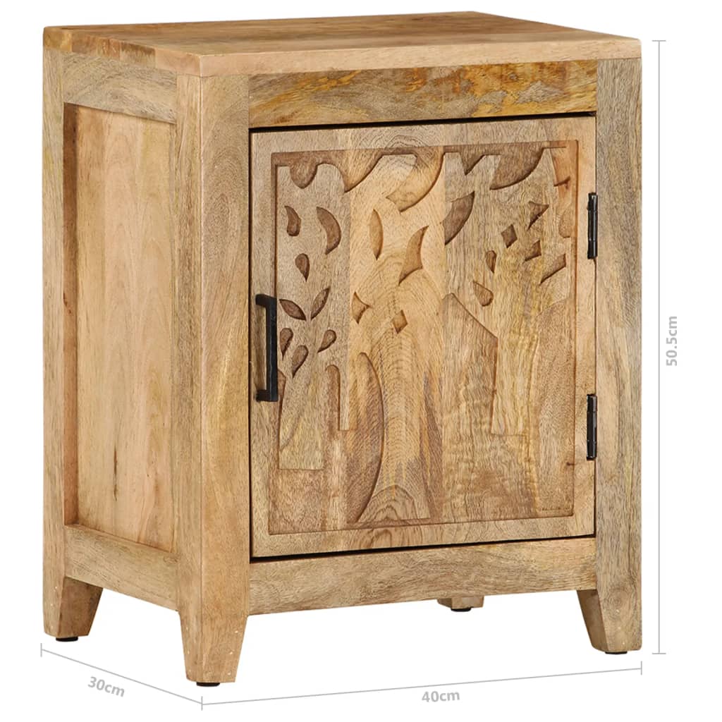 Vidaxl Szafka Nocna, 40X30X50 Cm, Lite Drewno Mango