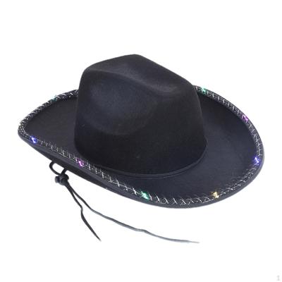Bridal Cowgirl Hat with LED Charm Western Cowboy for Beach Gift Party Favors