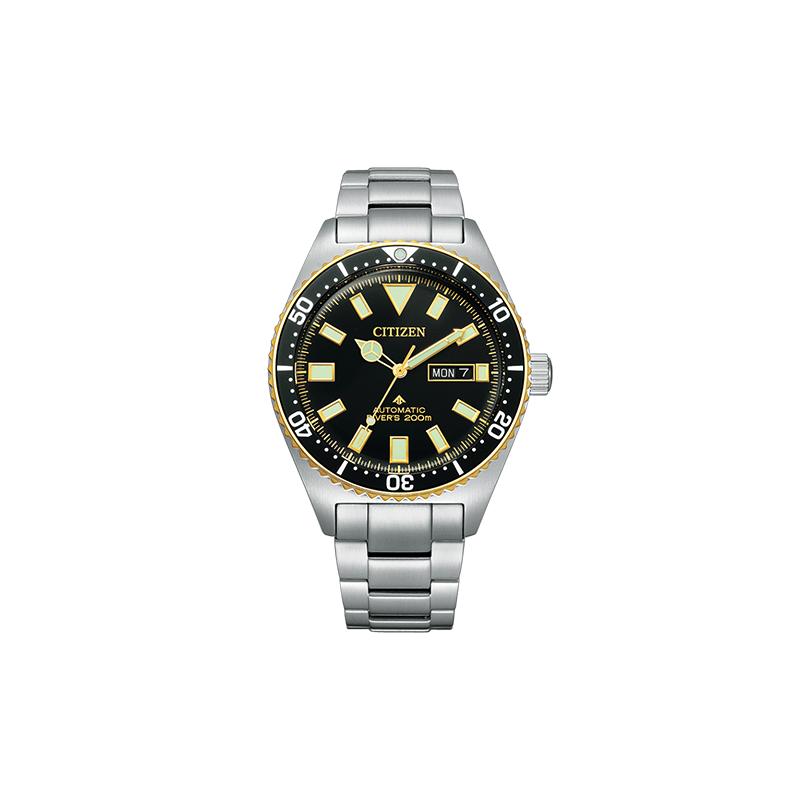 CITIZEN Promaster Series 200m Waterproof Date Display Day Display Mechanical Movement Steel Strap Men s Watch Black Dial NY0125-83E чёрный