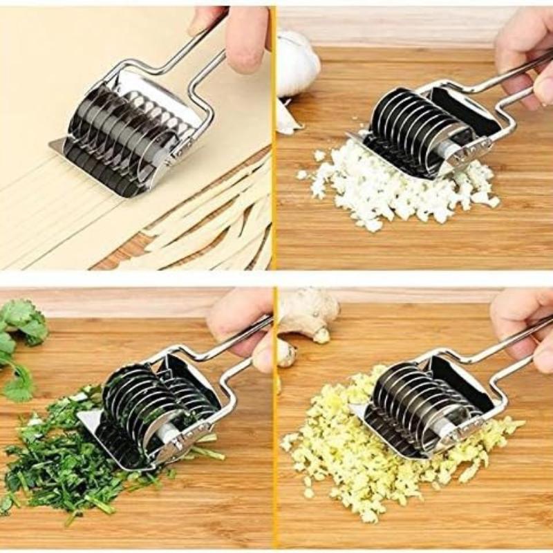 Stainless Steel Noodle Cutter With Sharp Multi Blades, Easy-Clean Design For Home Kitchen Homemade Pasta Making