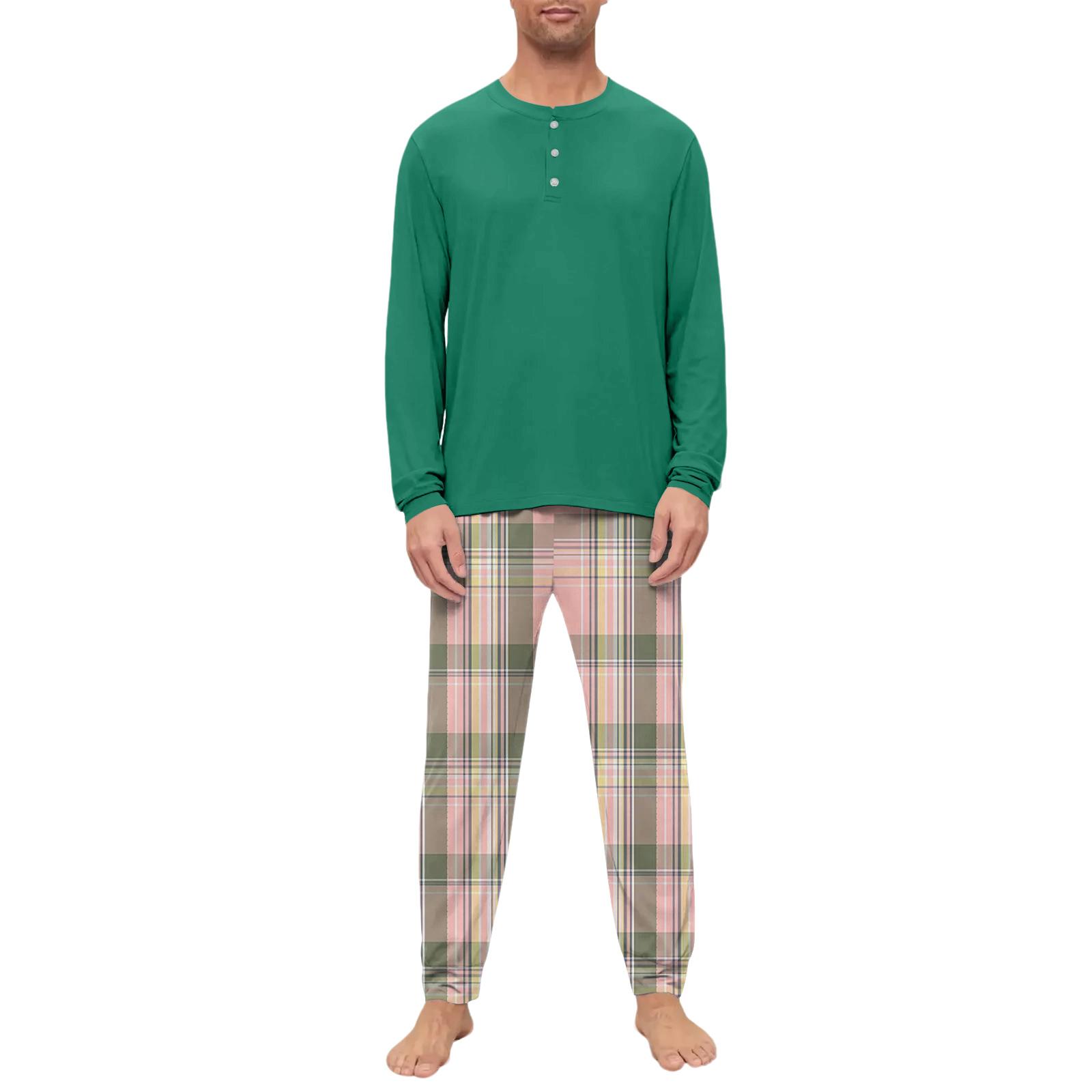 

Мужской пижамный комплект, с длинным рукавом и длинными брюками, двухпредметный комплект M