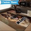 Custom Name German Shepherd Portrait Rug for Living Room, Game Rooms, Office, Bedroom, Floor Mat Playful Design, Fan Gifts Christmas Decor