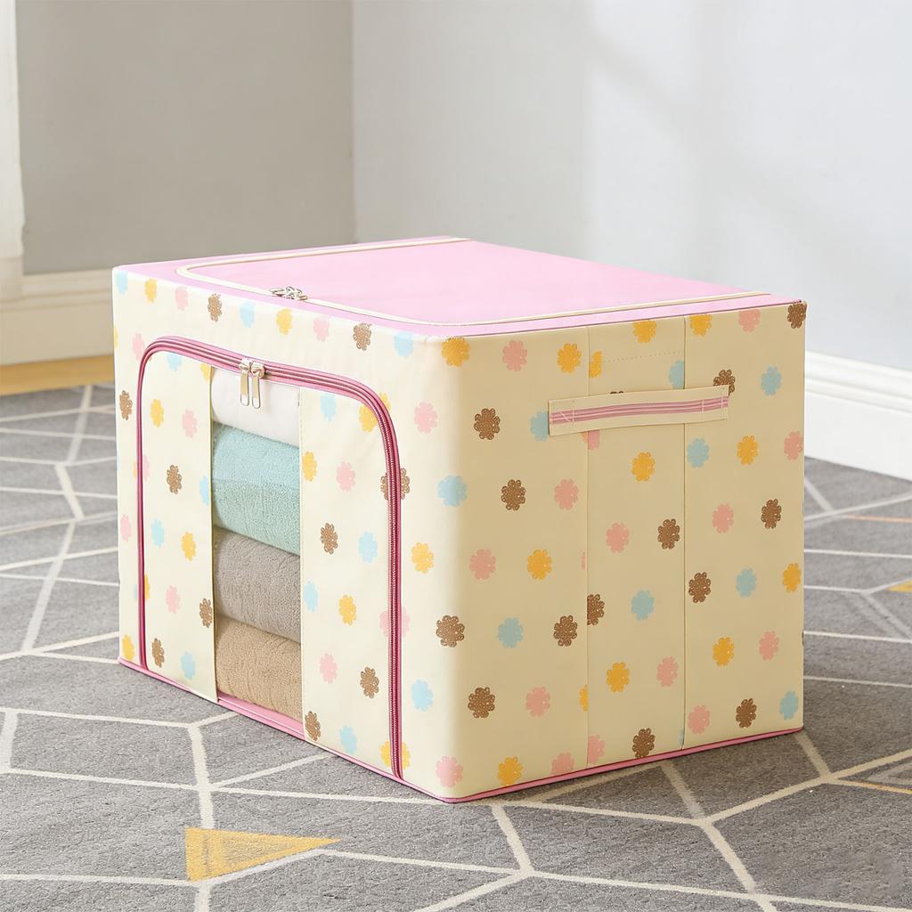 Clothes Storage Bin Washable Foldable Closet Storage Container for Clothing Blanket Comforters Bed Sheets Pillows Toys