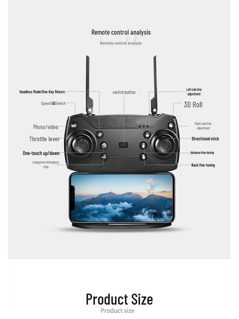 E88 Faltbare Drohne mit Dual-4K-Kameras und Fernbedienung