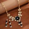 Europeisk & Amerikansk Mode Lätt Lyx Vattendroppe Blomma Halsband & Örhänge Set - Elegant & Utsökt