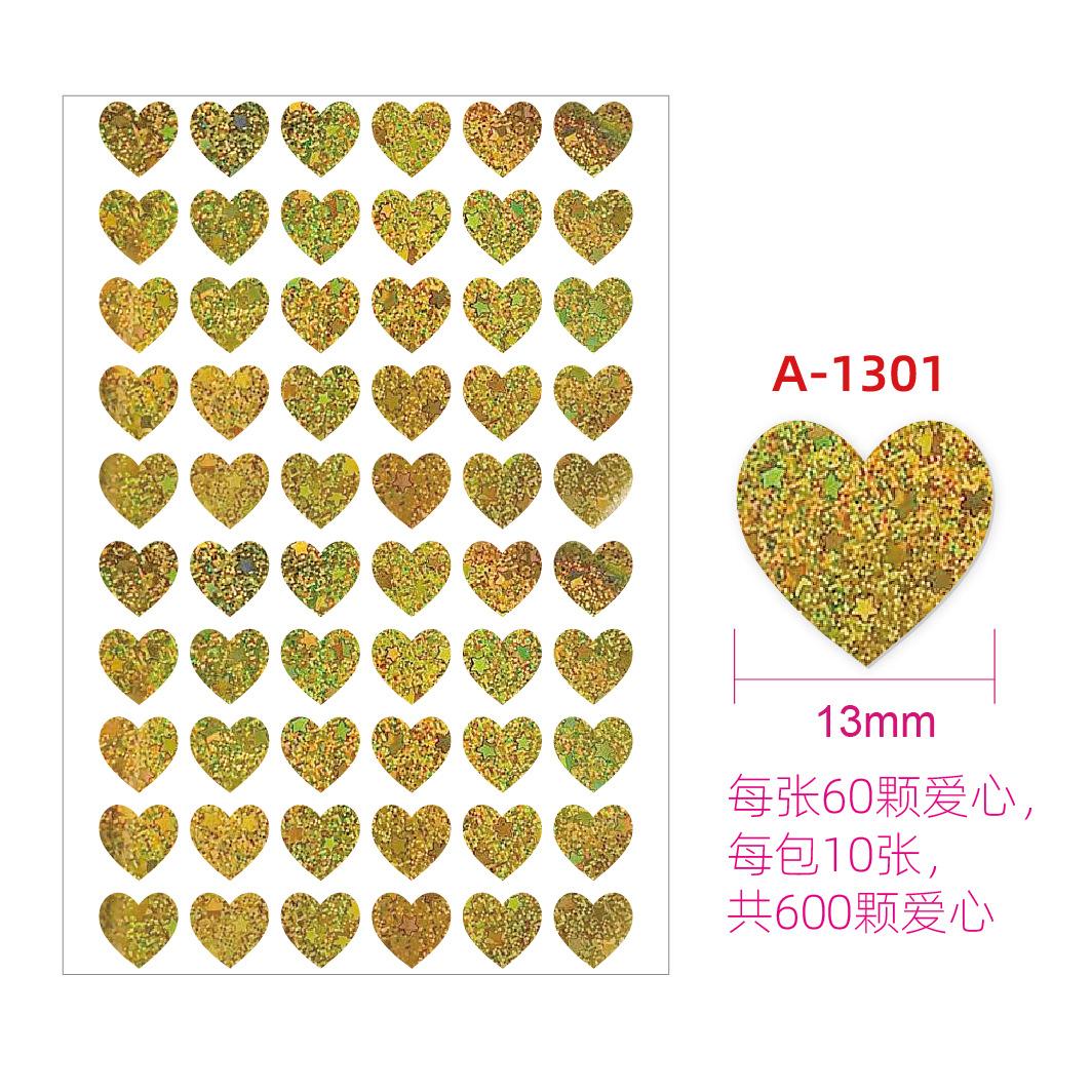 

600pcs/10 sheets Laser Hearts Love Stickers Glitter Adhesive Heart Sticker Labels for Student Planner Scrapbook