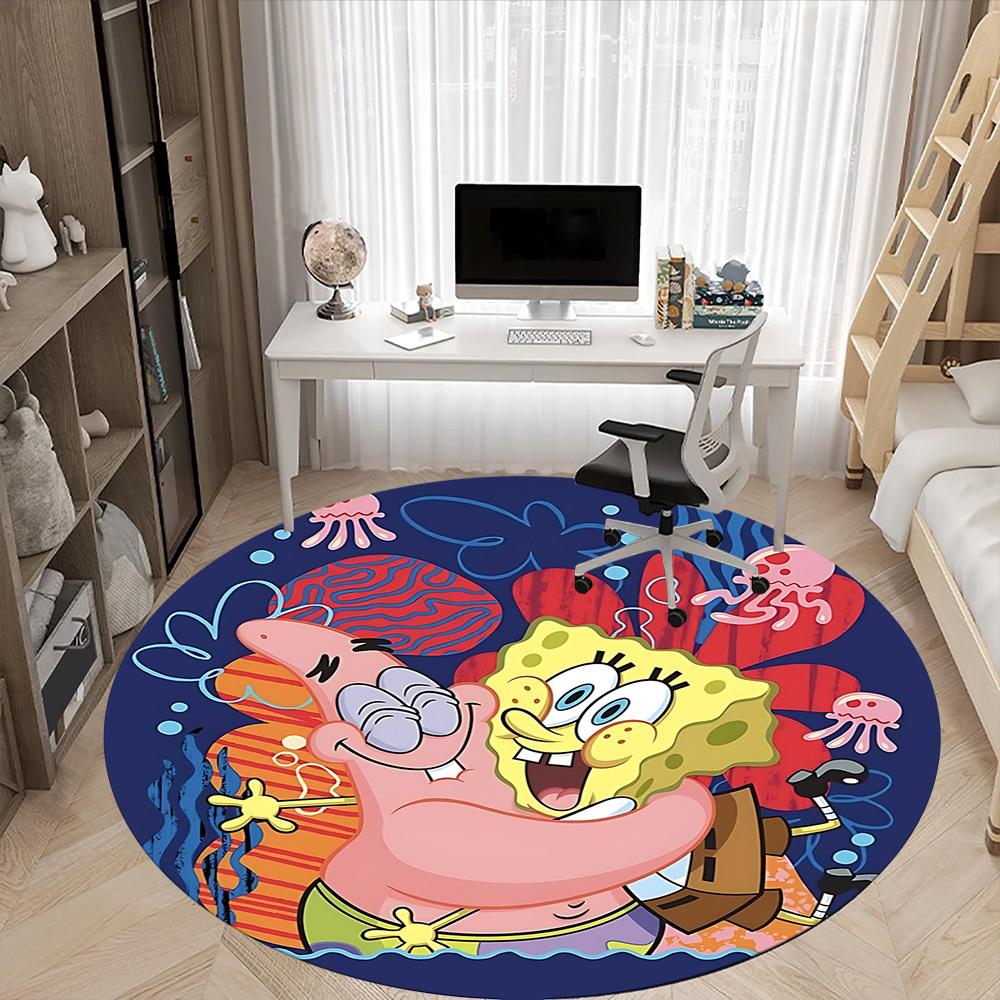 1 stuks SpongeBob Patrick Kantoor Ronde Vloerkleed, Onder Kantoorbureaus Slaapkamer Woonkamer Huisdecoratie  a1022245