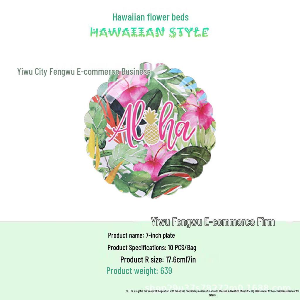 Hawaiian Party Napkins: Summer Palm Leaf & Flamingo Design