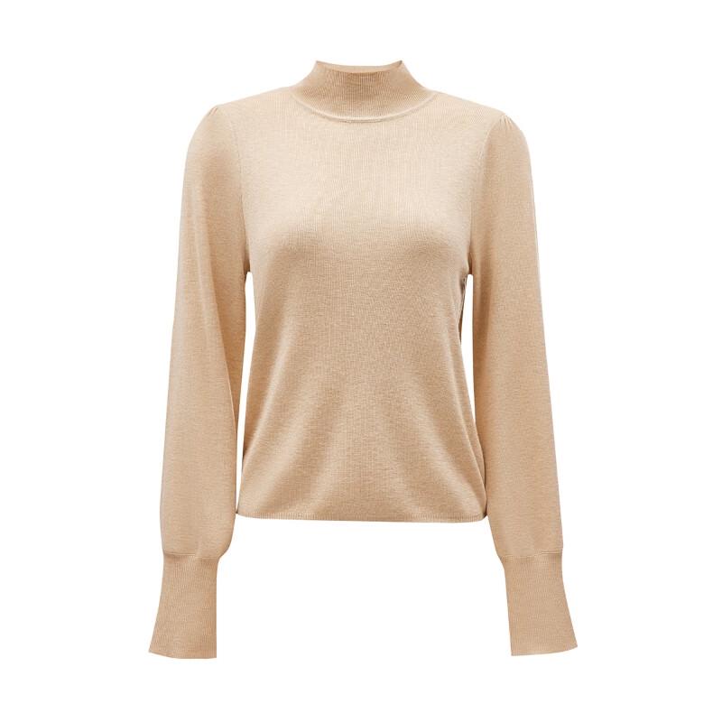 VEROMODA Women's High-Neck Lantern Sleeve Knit Sweater