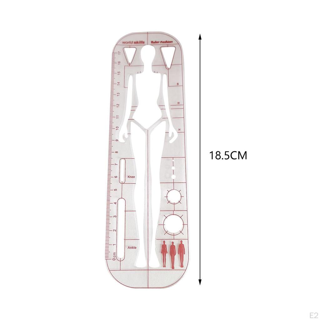 Template Ruler Sewing Humanoid Patterns Design Clear Fashion Illustration Rulers for