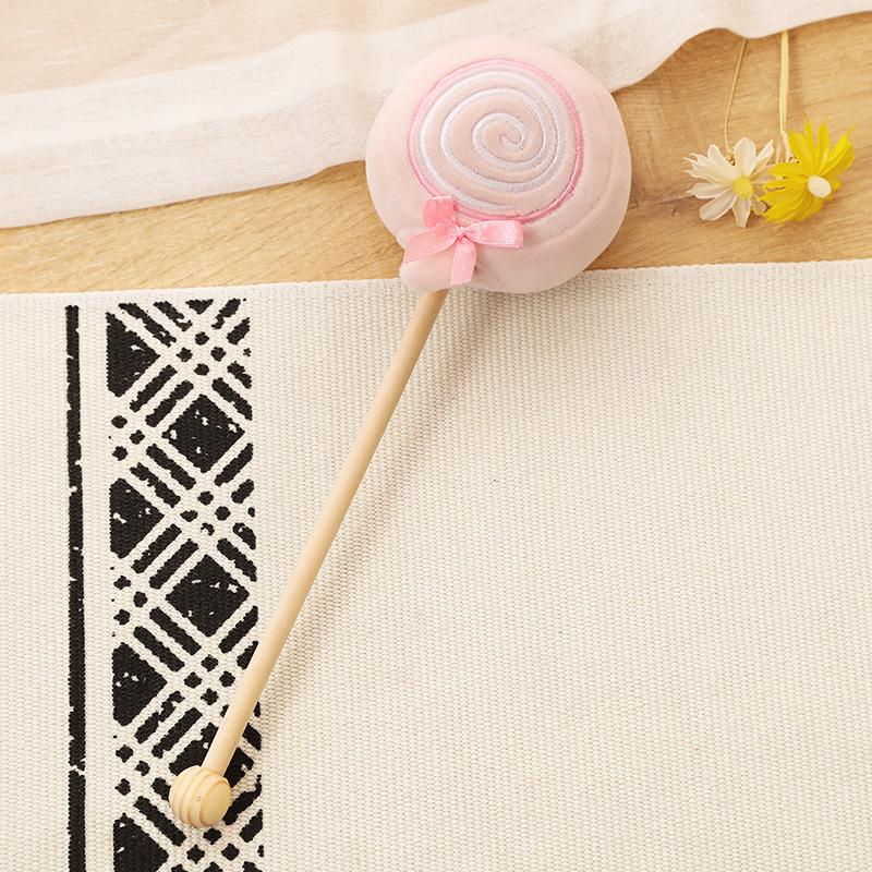 

Animal Cute Plush Back Hammer Stick With Short Plush Fabric Bear Design Pink Candy
