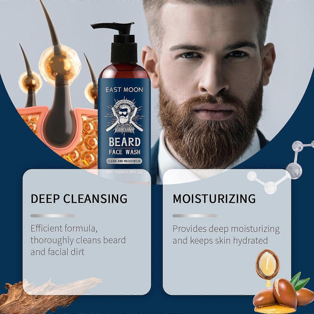 Men's Beard Care Shampoo, Hydrates, Repairs, Moisturizes, Frizz Control ,100ml