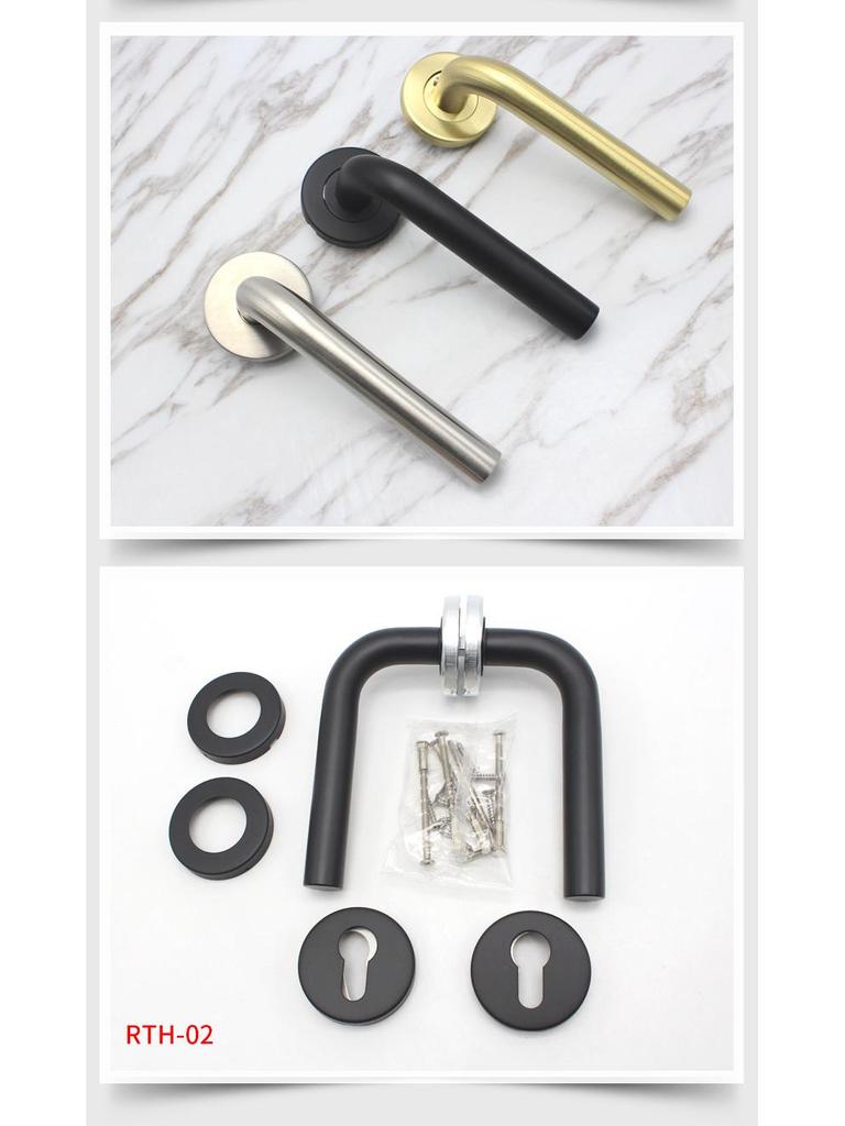 Stainless Steel 304 Door Handle Euro Standard Fireproof Lock Lever for Bedroom/Bathroom.