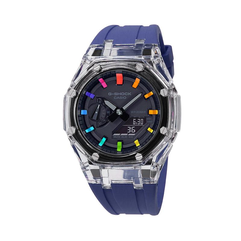 Casio Unisex Liquid Crystal/Analog Dual Display Series Black Watch GA-2100-1A1(Watch4--)