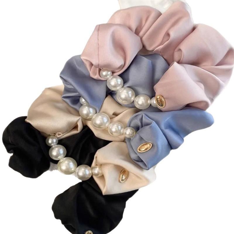 1PC Bead Large Intestine Hair Band Women's High Elastic Headband Hair Tie Rubber Band Hair Rope Headgear
