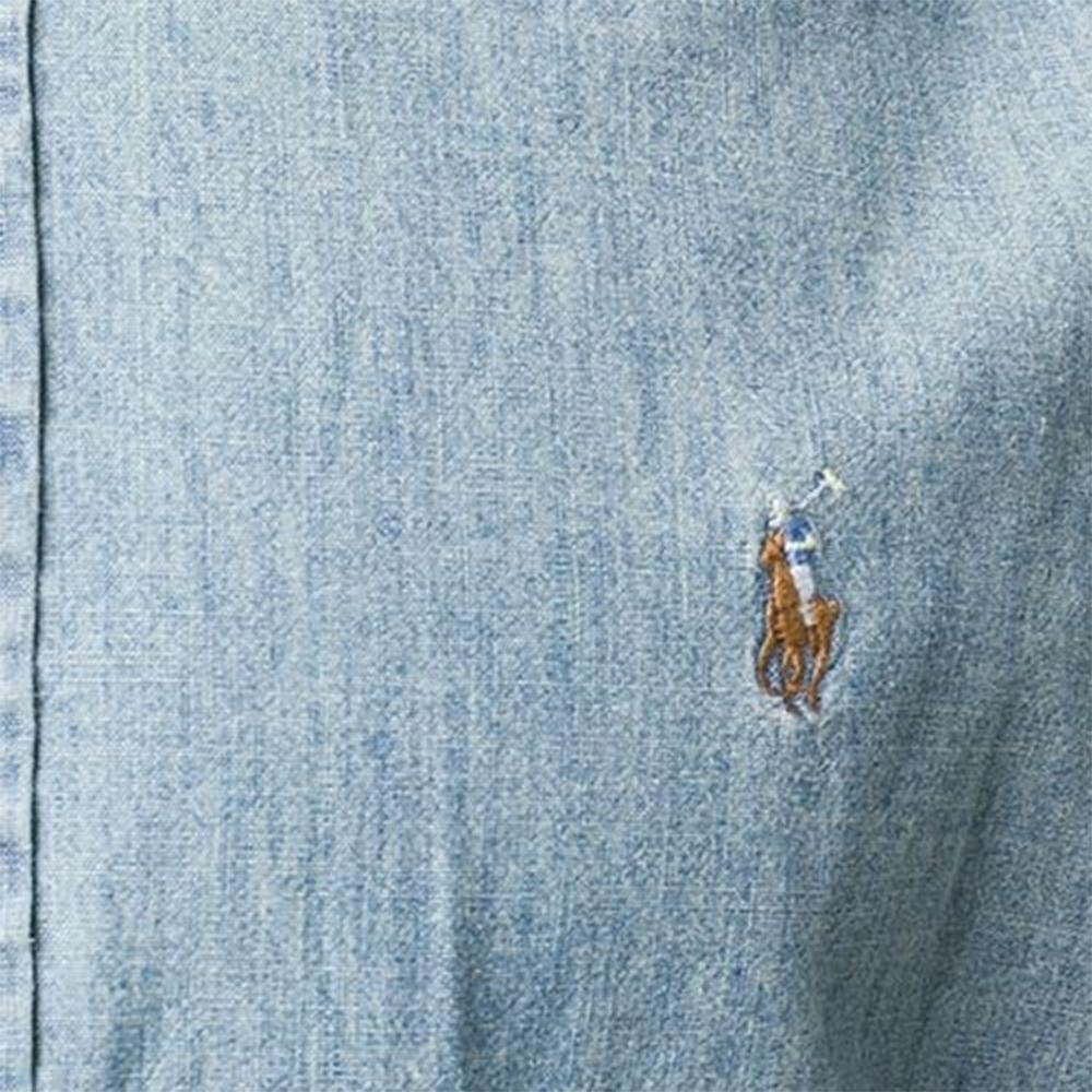 Polo Ralph Lauren FW21 Logo Embroidered Solid Color Shirt Men shirts Light-Blue 710792042001