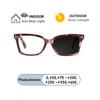 Fashion Square Rice Nail Women Frame Reading Glasses Photochromic Anti Blue Ray Hyperopia Eyeglass Classic Brand Design