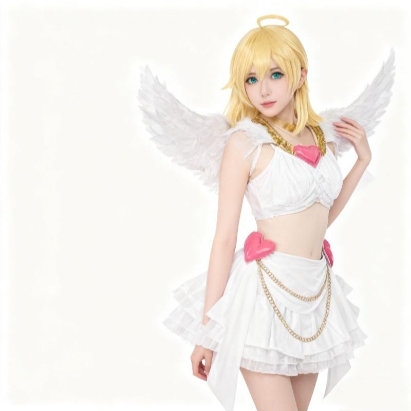 Anime Character Panty Cosplay Costume Lolita White Sexy Fancy Dress Angel Wing Gown Halloween Party Clothes Outfit For Women