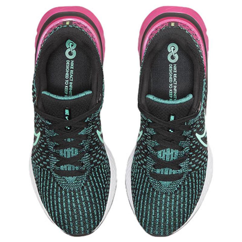 Nike React Infinity Run Flyknit 3 Black Pink Turquoise Women's Sneakers DD3024-003