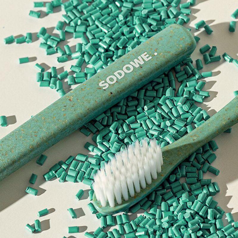 SODOWE Soduwi Wood Chip Double-Sided Fine Toothbrush Autumn Sky Mint x 1 woodchip toothbrush mint x 1ea