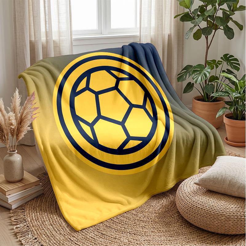 Colombia Football Printed Flannel Blanket Skin Friendly Warm Decorative Throw for Indoor Couch Bed Daily Use