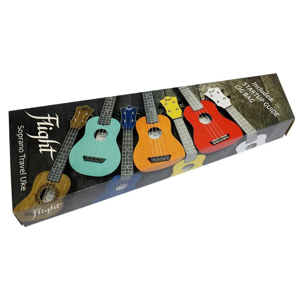 Flight Travel Ukulele, Wood and ABS Resin Hybrid Ukulele, Soprano Size, Black, TUS-35BK