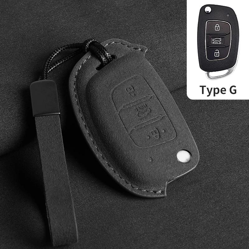 

Suede Car Flip Key Case Cover For Hyundai Grand I10 I20 I30 Ix35 Ix45 Hb20 Elantra Solaris Sonata Santa Fe Sport Tucson