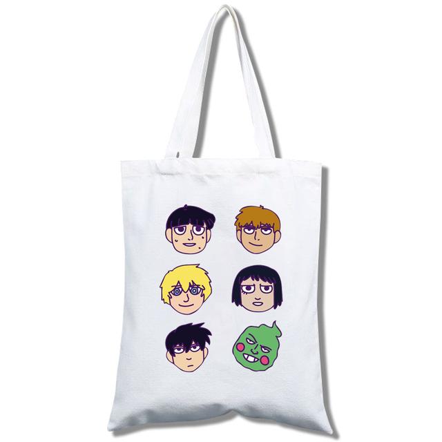 

Mob Psycho 100 Shigeo Kageyama Холщовая сумка для женщин Забавная сумка для покупок Ulzzang Экологичная большая вместимость 24*26cm