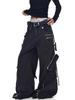 Jeans in Denim Punk Gamba Larga Y2K: Abbigliamento da lavoro resistente, multitasche per uomo e donna