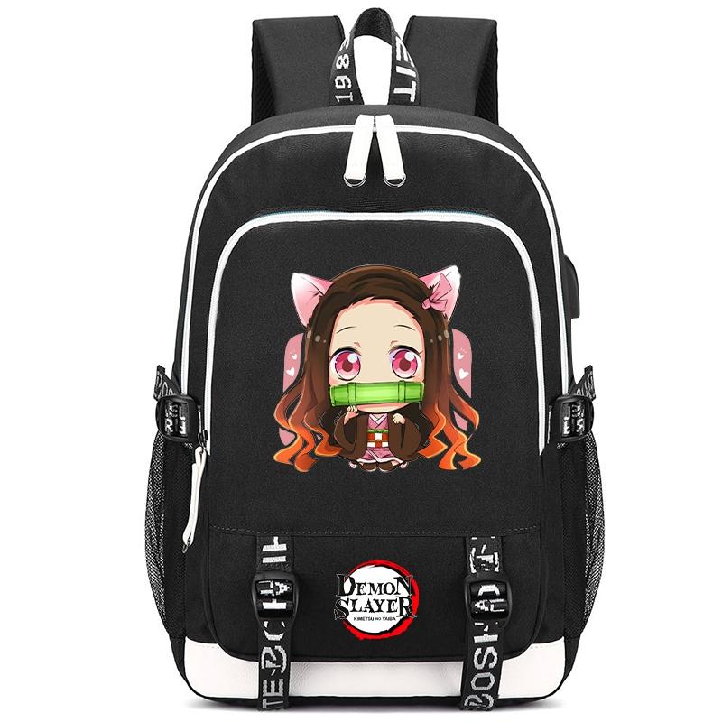 Anime Demon Slayer Canvas Backpack Printed Backpack for Girl Boy Gift Back To School Bookbag Men Women Travel Bag Mochila