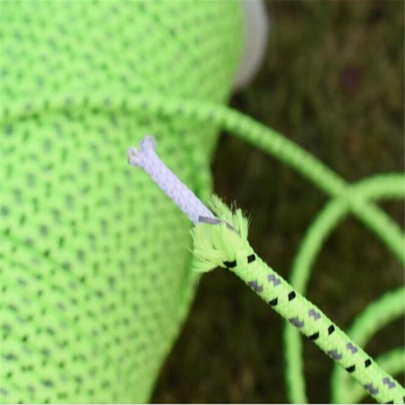 Outdoor-Kletterseil, Sicherheitsseil, 10 m, 4 mm, reflektierende Fallschirmjäger-Rettungsausrüstung, gebündeltes Zelt, fugenlose Abdeckung