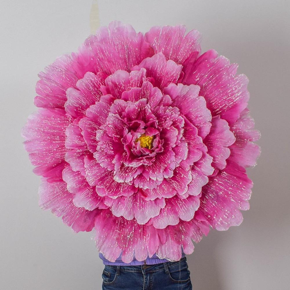 Large Size Peony Flower with Rod Decorative Flower Wall Artificial Flowers Dance Performance