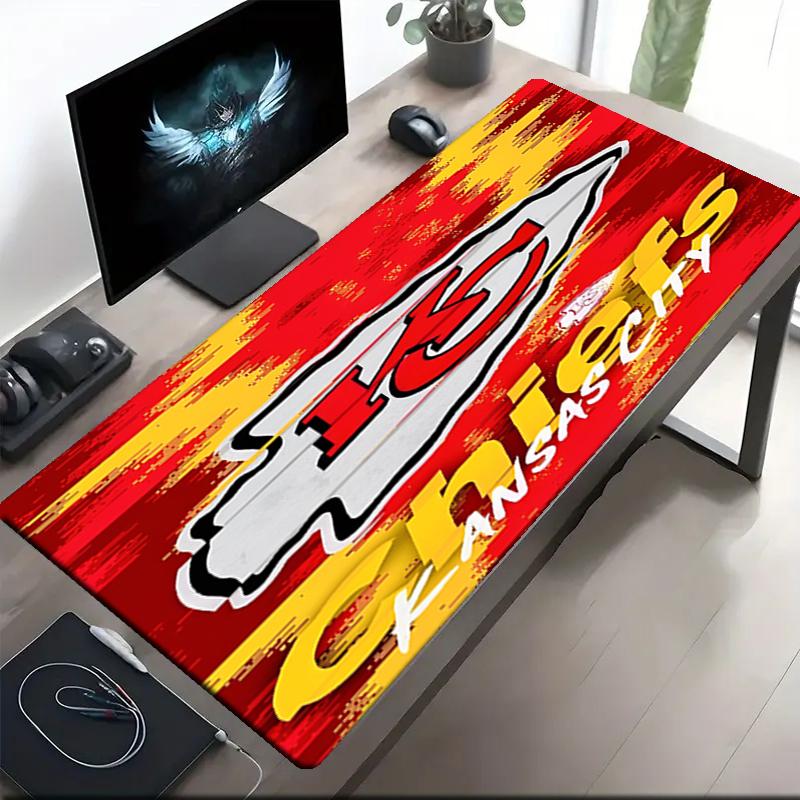 Kansas City Chiefs Thema Mauspads, Rutschfeste Gummiunterlage, Multifunktionales Büro- & Heimdekor, Perfekt zur Personalisierung des Arbeitsplatzes.