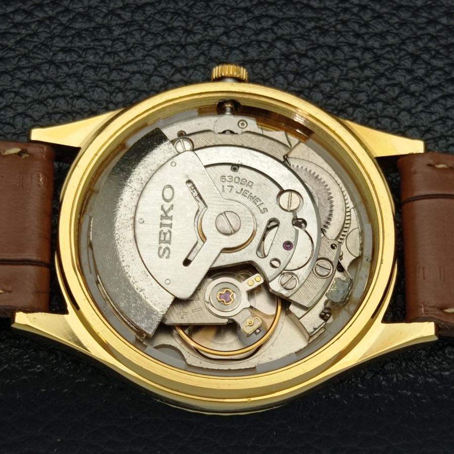 REACONDICIONADO VINTAGE SEIKO 5 AUTOMÁTICO 6309A JAPÓN PARA HOMBRE ESFERA DORADA RELOJ a425918-2