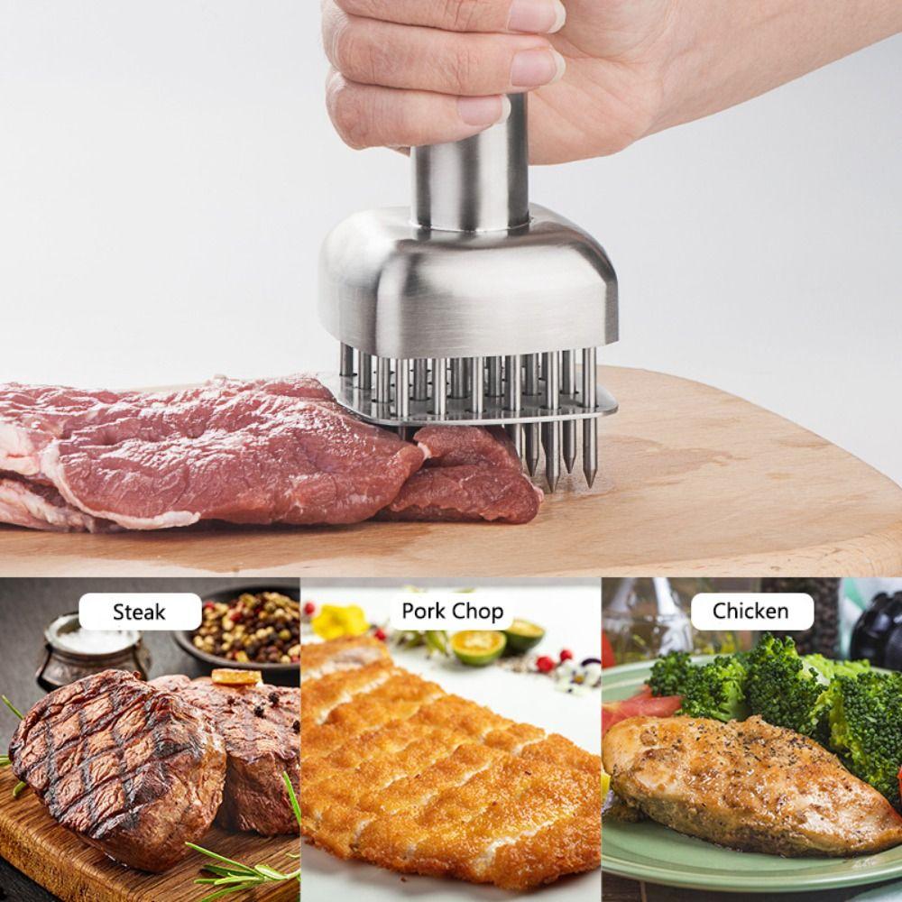 304 Stainless Steel Tender Meat Needle Rebound Design Meat Loosening Needle Steak Hammer  Chicken