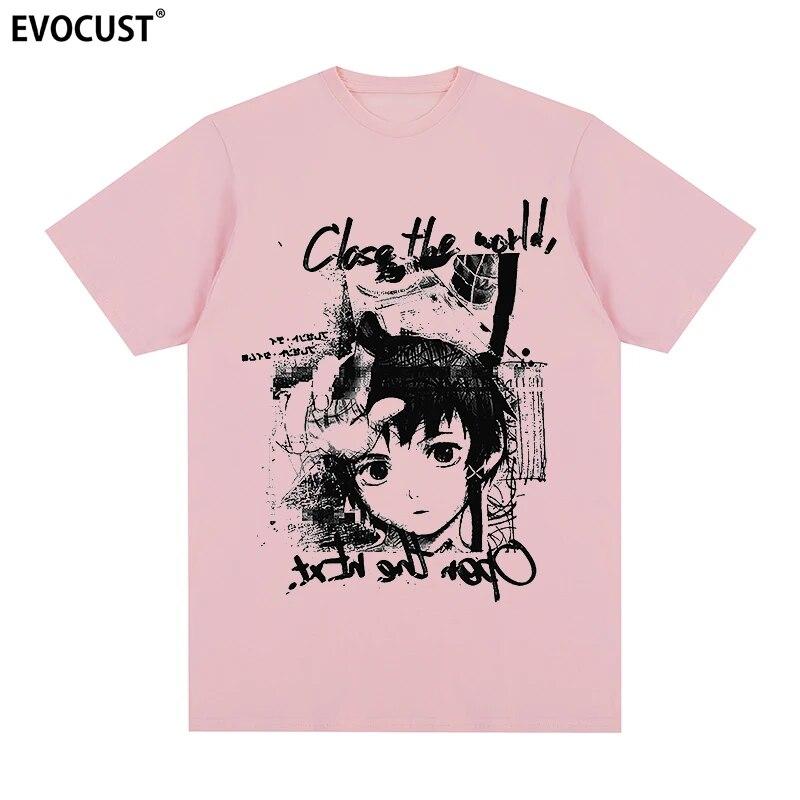 Serial Experiments Lain Close the World Aesthetic Unisexga Anime Iwakura T-shirt Cotton Unisex T Shirt New TEE TSHIRT Womens Tops