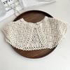 Elegant Cape Lace Fake Collar Cloak Wraps Knitted Shawl Korean Style Hollow Out Crochet Flower Scarves Clothes Decoration